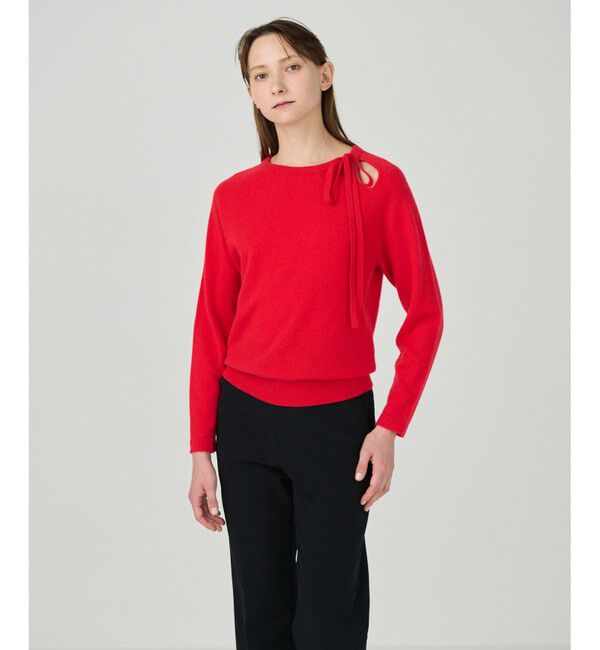 Grace Class「ボウタイカシミヤトップ」|ニット・セーター|レッド