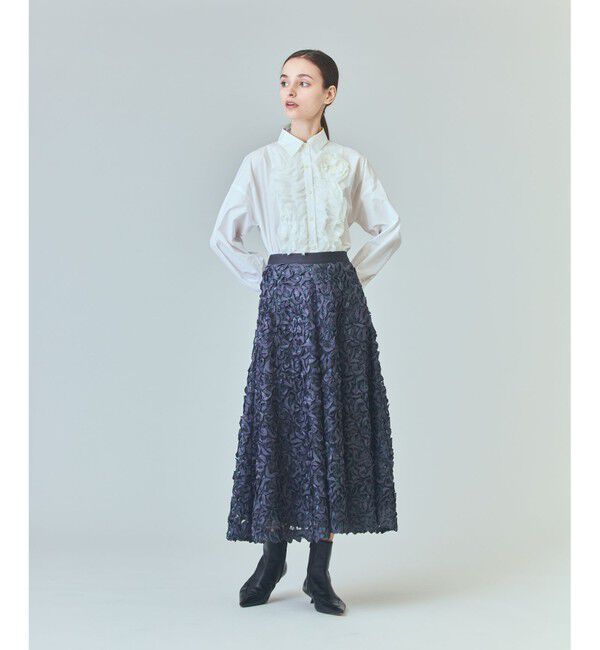 Grace Class「テープ刺繍レーススカート」|スカート|グレー
