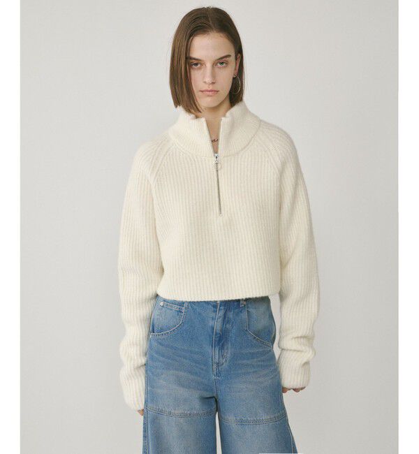 Diagram「畦zipニットトップ」|ニット・セーター|ホワイト