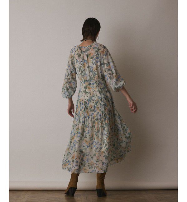  「フラワープリントカフタンドレス」|ワンピース|