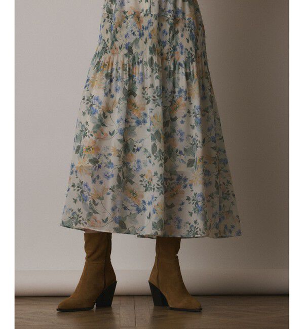  「フラワープリントカフタンドレス」|ワンピース|