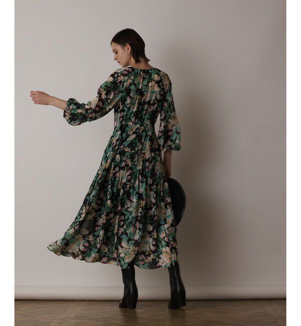  「フラワープリントカフタンドレス」|ワンピース|