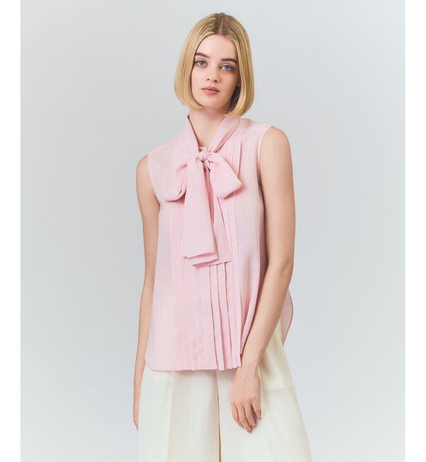 Grace Class「リネンライクボウタイノースリーブ」|シャツ・ブラウス|