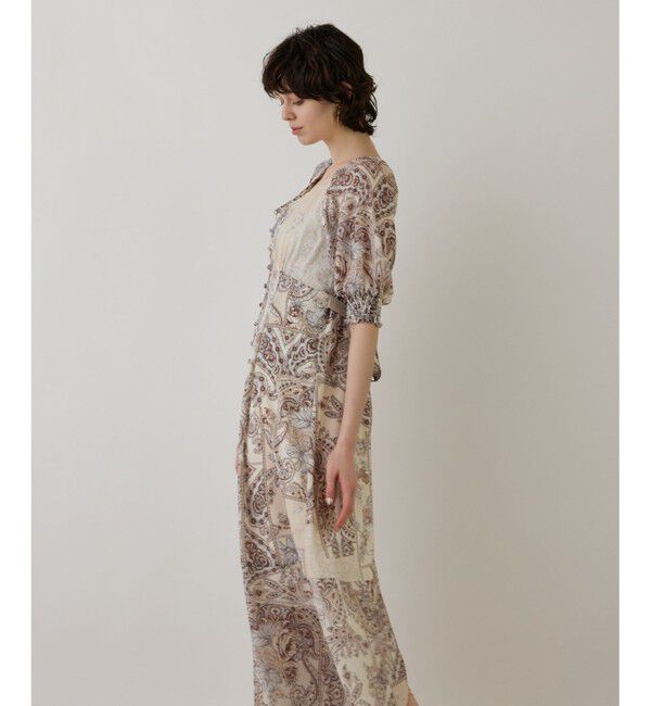 GRACE CONTINENTAL「スカーフプリントドレス」|ワンピース|