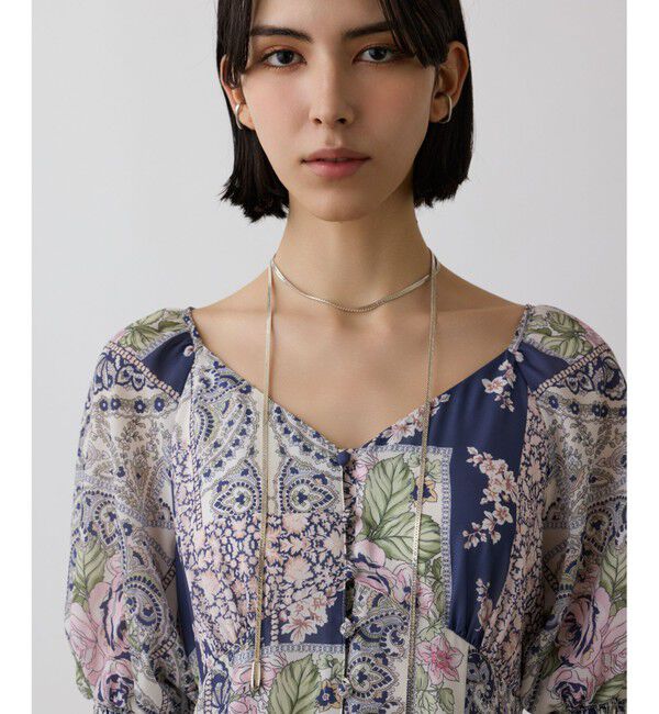 GRACE CONTINENTAL「スカーフプリントドレス」|ワンピース|