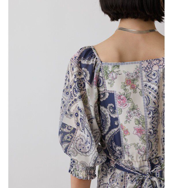 GRACE CONTINENTAL「スカーフプリントドレス」|ワンピース|