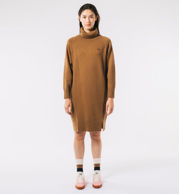 LACOSTE「ミドルゲージタートルネックニットドレス」|ワンピース|