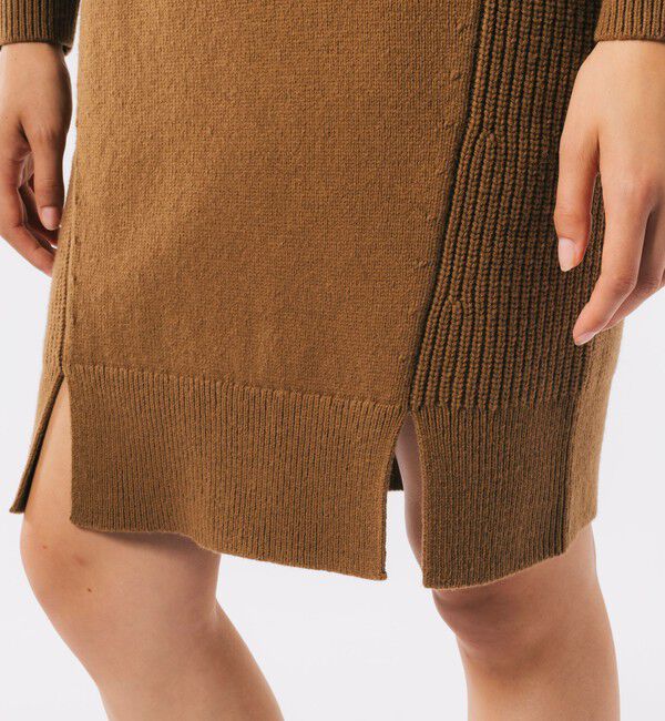 LACOSTE「ミドルゲージタートルネックニットドレス」|ワンピース|