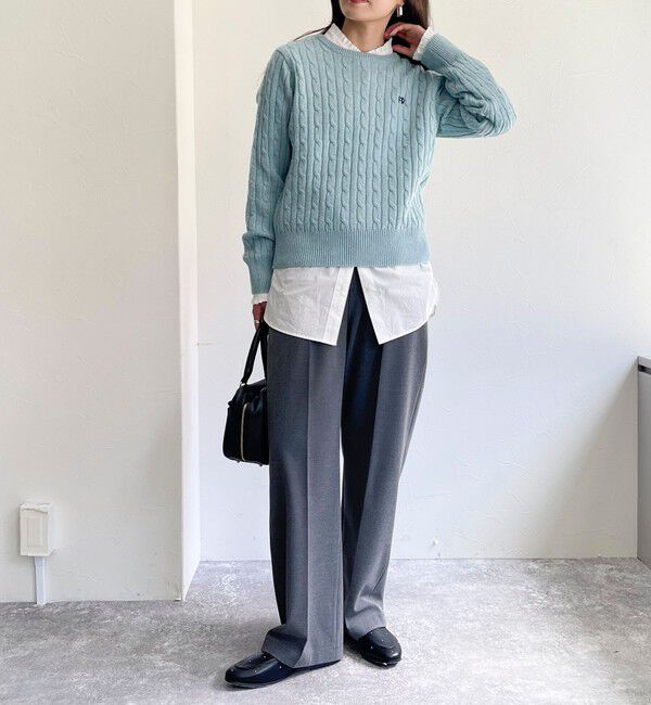 fredy emue「ウール混FR刺繍ケーブル柄ニットプルオーバー」|ニット・セーター|