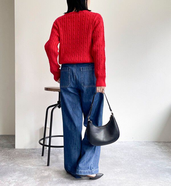 fredy emue「ウール混FR刺繍ケーブル柄ニットプルオーバー」|ニット・セーター|