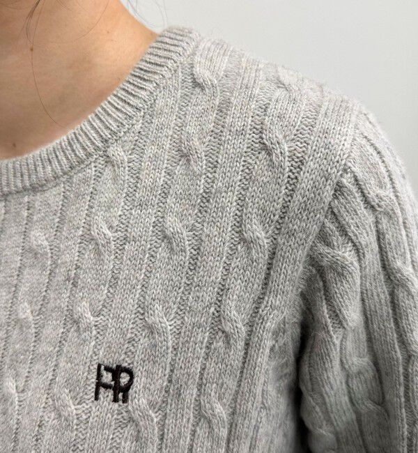 fredy emue「ウール混FR刺繍ケーブル柄ニットプルオーバー」|ニット・セーター|