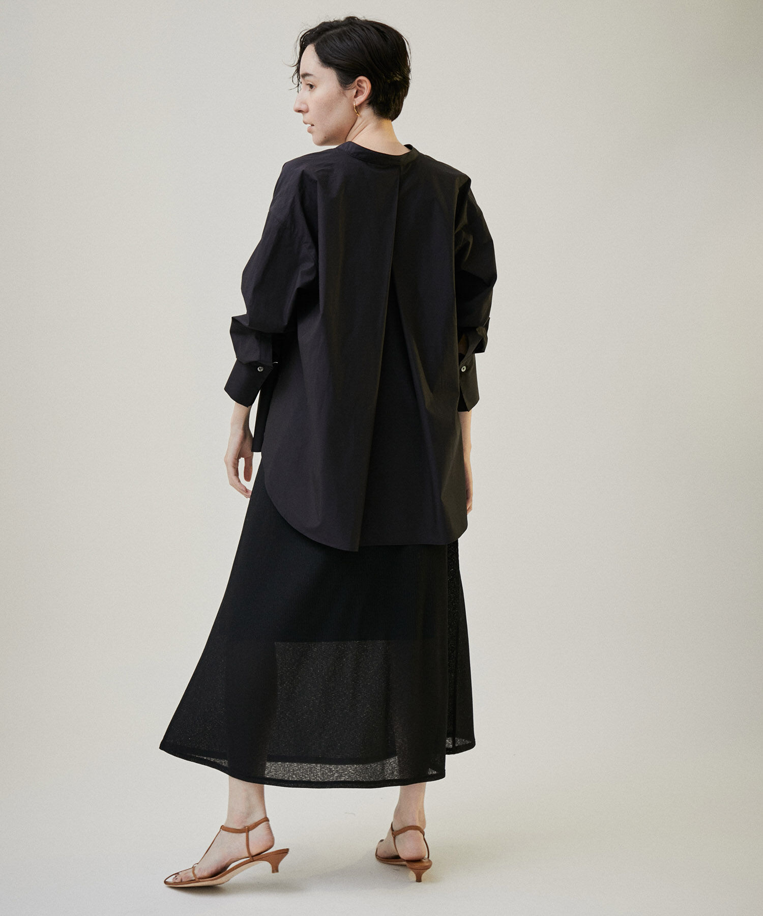 SALON adam et rope'「KINANシアーリブロングスカート」|スカート|