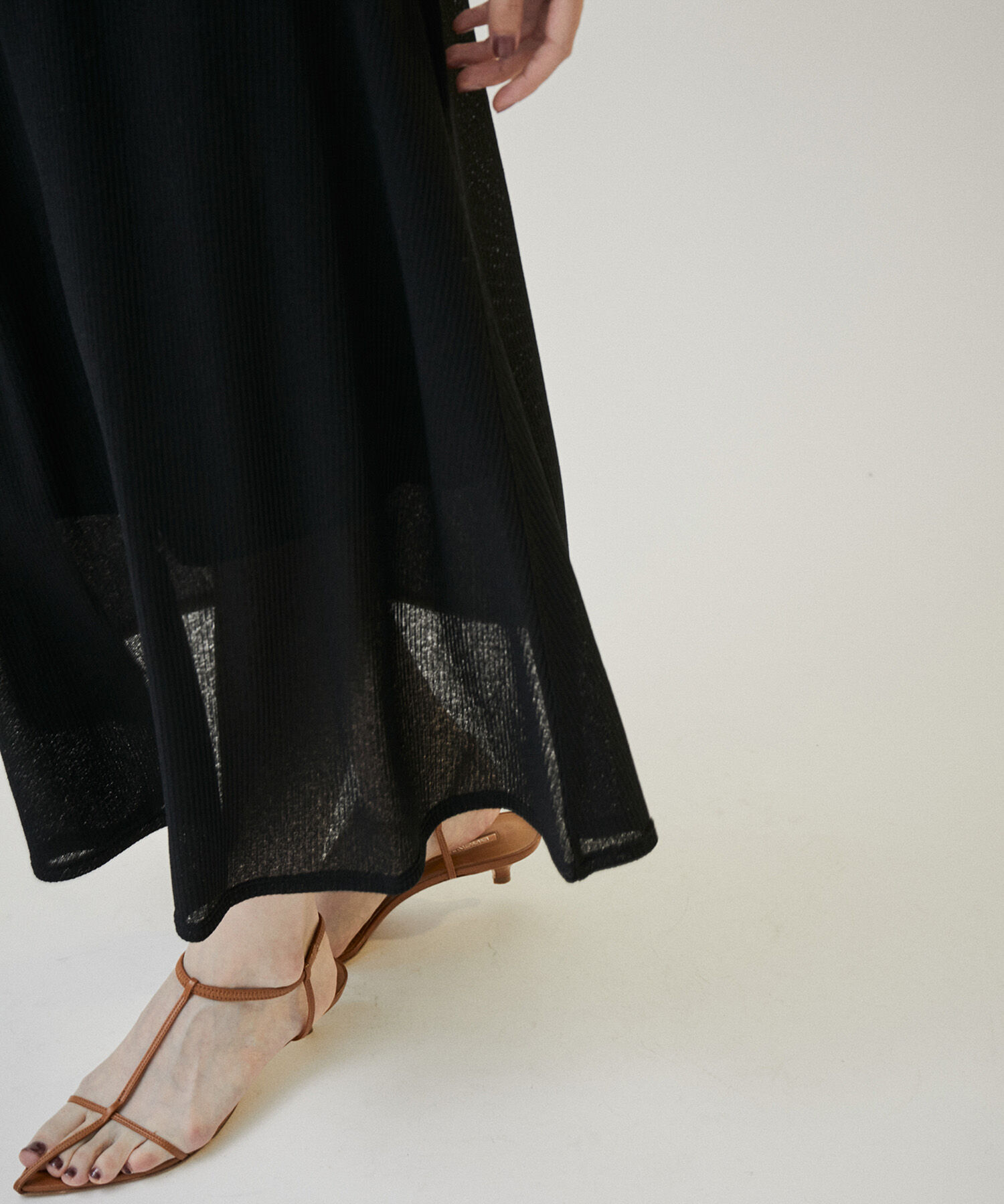 SALON adam et rope'「KINANシアーリブロングスカート」|スカート|