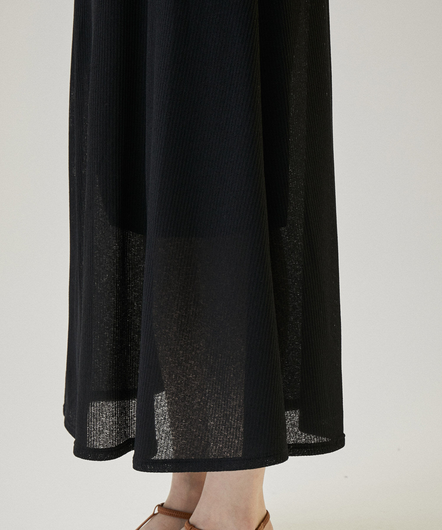 SALON adam et rope'「KINANシアーリブロングスカート」|スカート|