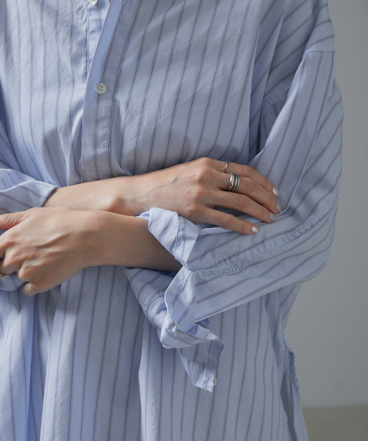 SALON adam et rope'「【Americana（アメリカーナ）】タイプライターロングシャツ/ストライプ」|シャツ・ブラウス|