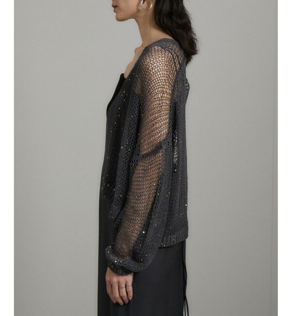 SALON adam et rope'「ギマコットンスパンコールカーディガン」|カーディガン|