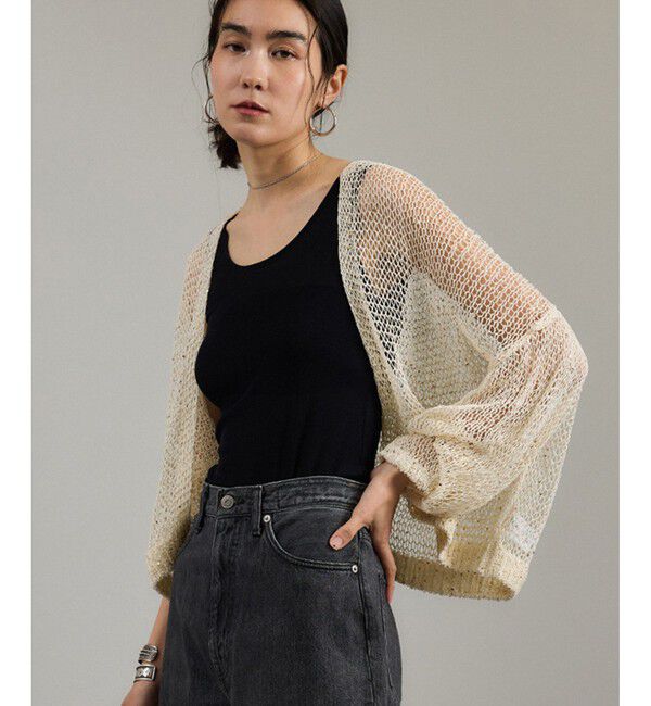 SALON adam et rope'「ギマコットンスパンコールカーディガン」|カーディガン|オフホワイト(15)