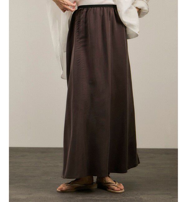 SALON adam et rope'「キュプラツイルバックフレアースカート［セットアップ対応］」|スカート|ブラウン系(22)