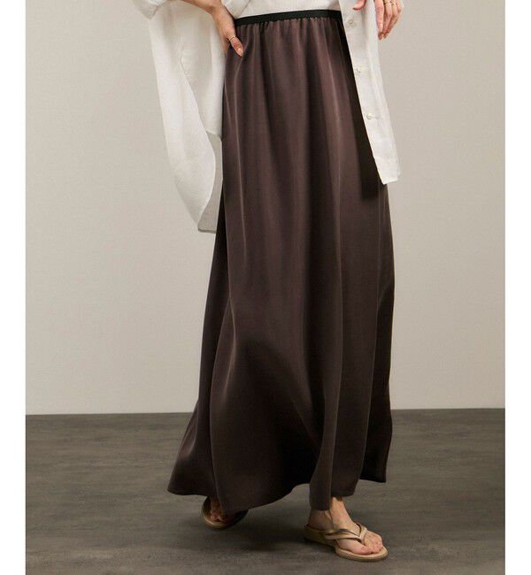 SALON adam et rope'「キュプラツイルバックフレアースカート［セットアップ対応］」|スカート|