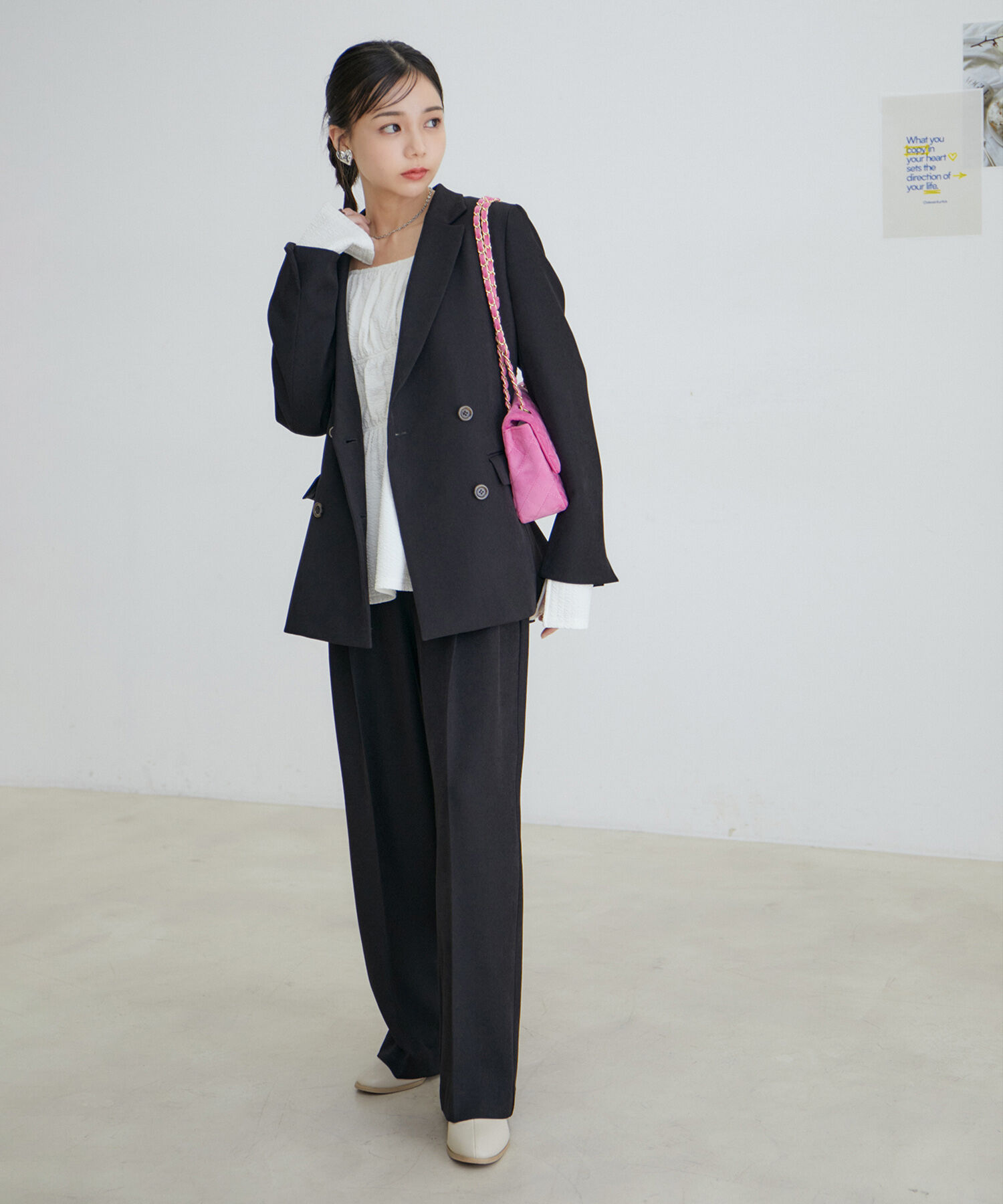 VIS「【セットアップ対応】ウールライクメランジワイドパンツ【アンチピリング・洗える】」|スラックス|