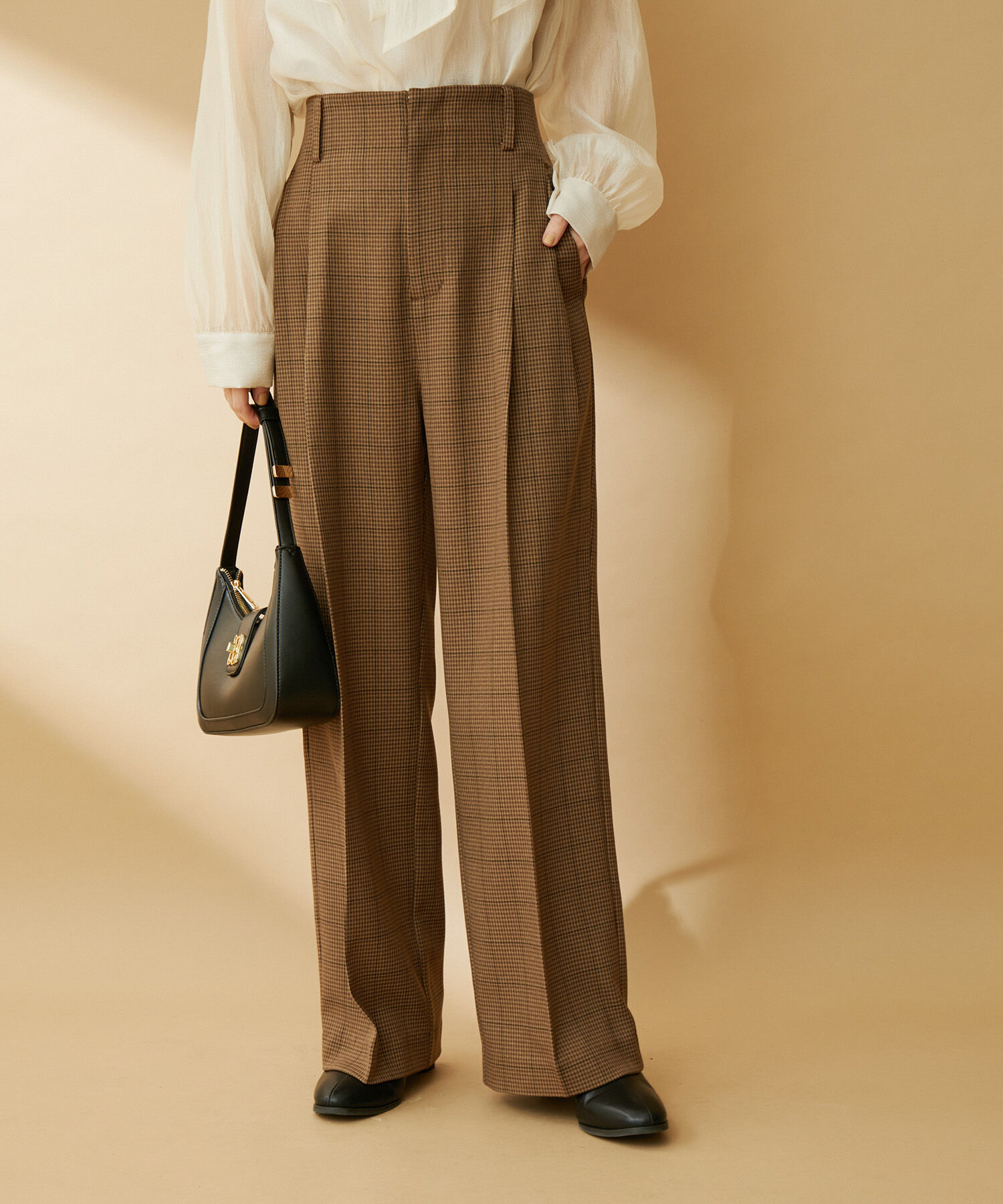 VIS「【セットアップ対応】ウールライクメランジワイドパンツ【アンチピリング・洗える】」|スラックス|