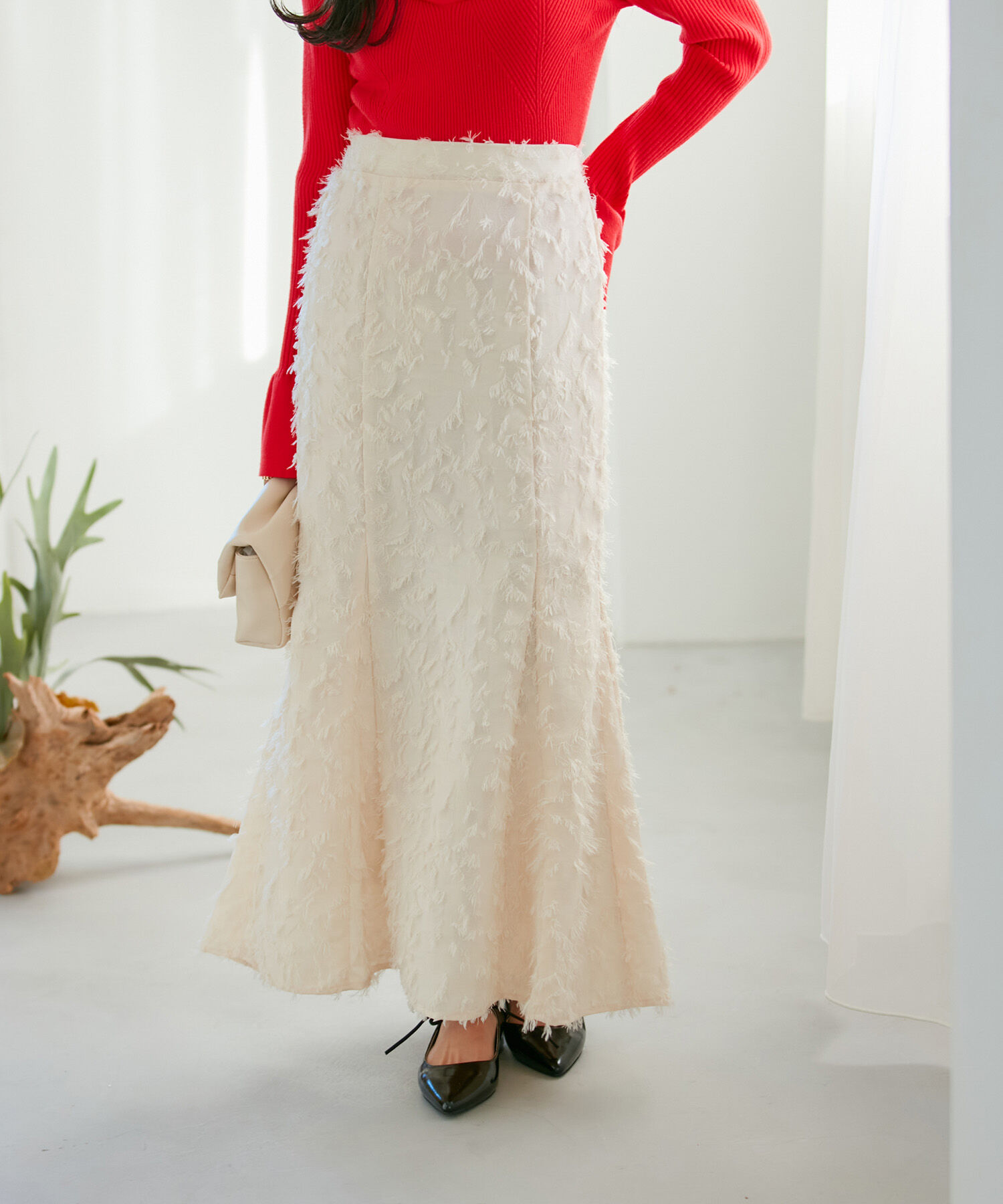 VIS「【洗える】フリンジマーメイドスカート」|スカート|