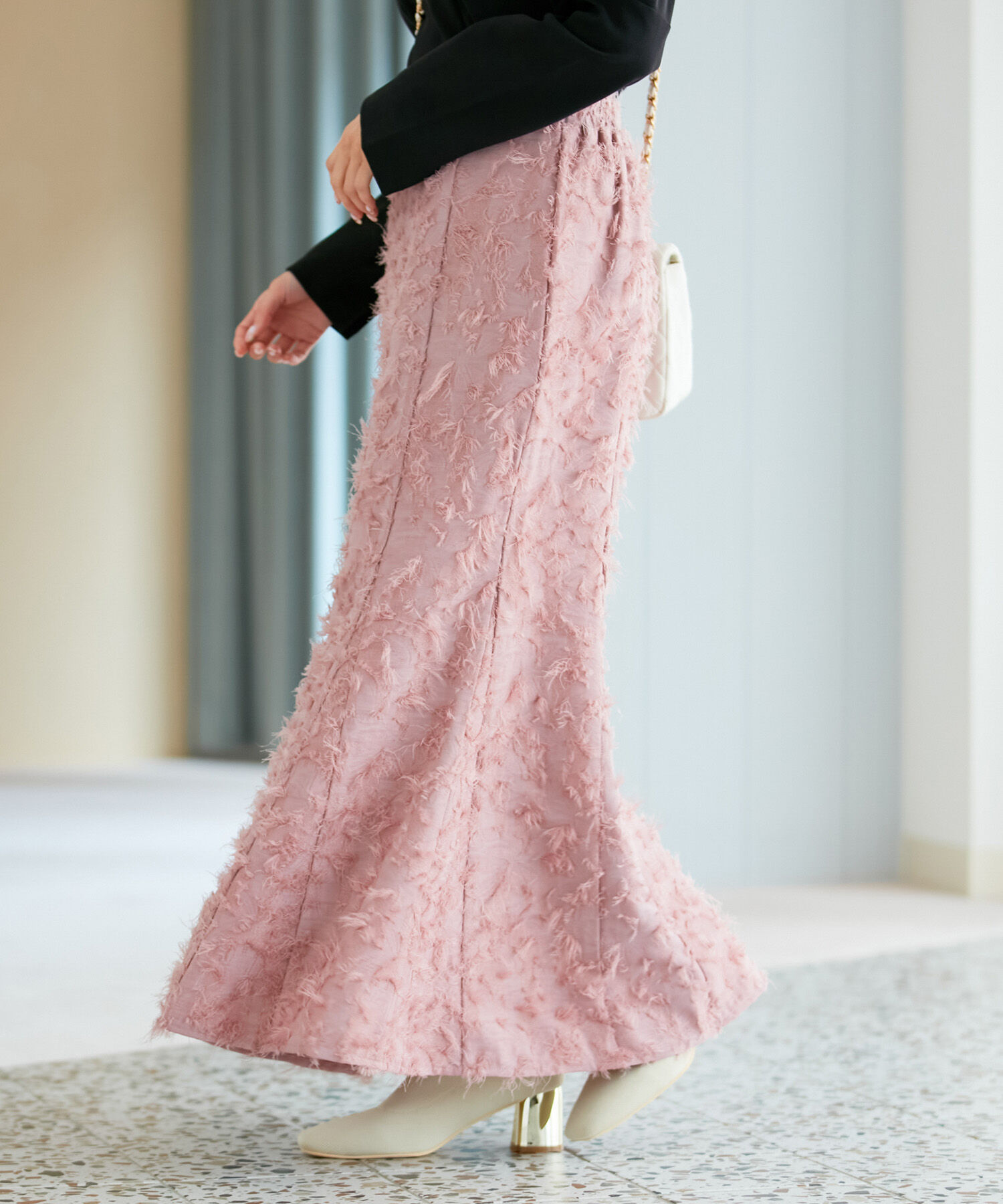 VIS「【洗える】フリンジマーメイドスカート」|スカート|