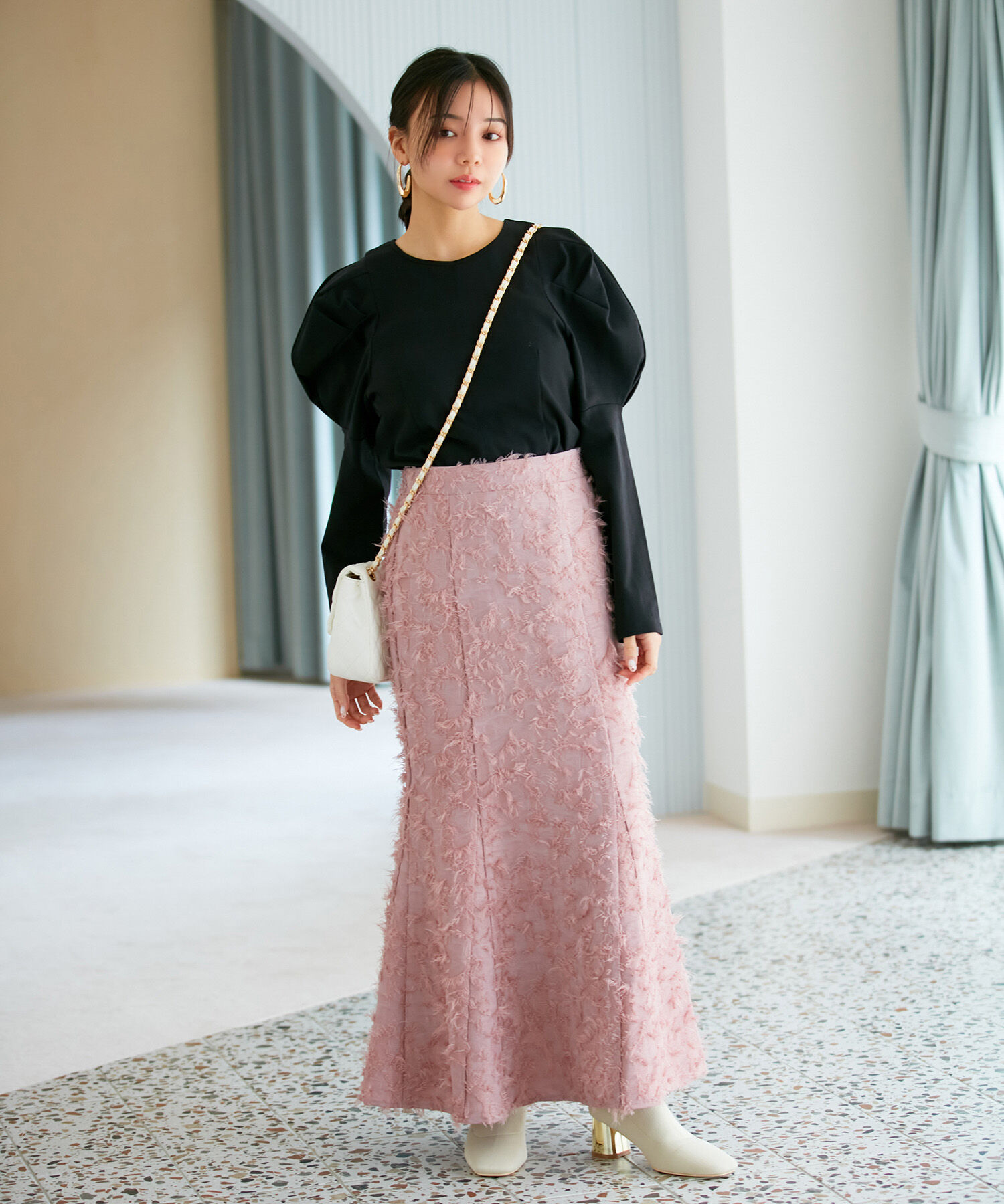 VIS「【洗える】フリンジマーメイドスカート」|スカート|