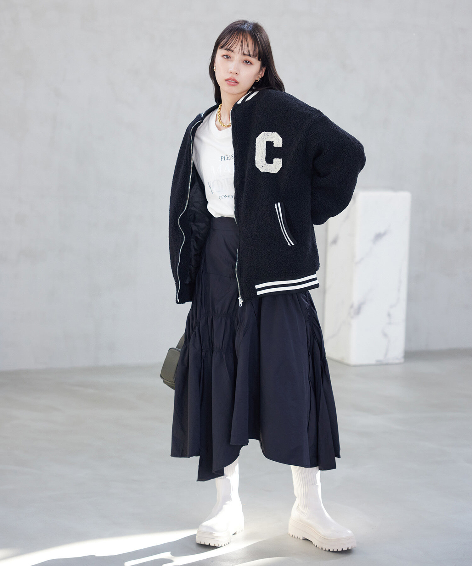 VIS「ボアスタジアムジャンパー【WEB・アウトレット限定】」|ブルゾン・スタジャン|