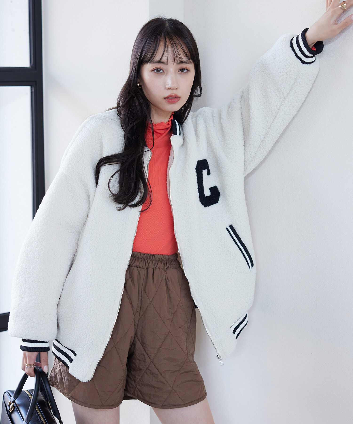 VIS「ボアスタジアムジャンパー【WEB・アウトレット限定】」|ブルゾン・スタジャン|オフホワイト(15)