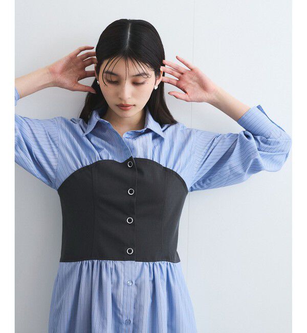 VIS「【洗える】ビスチェドッキングライクワンピース」|ワンピース|