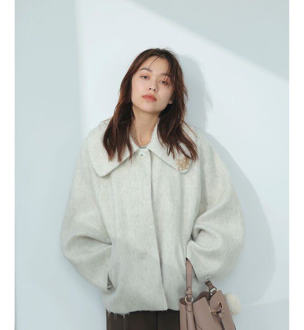 アウター総選挙1位】ビッグカラーモモンガシャギーショートコート（VIS