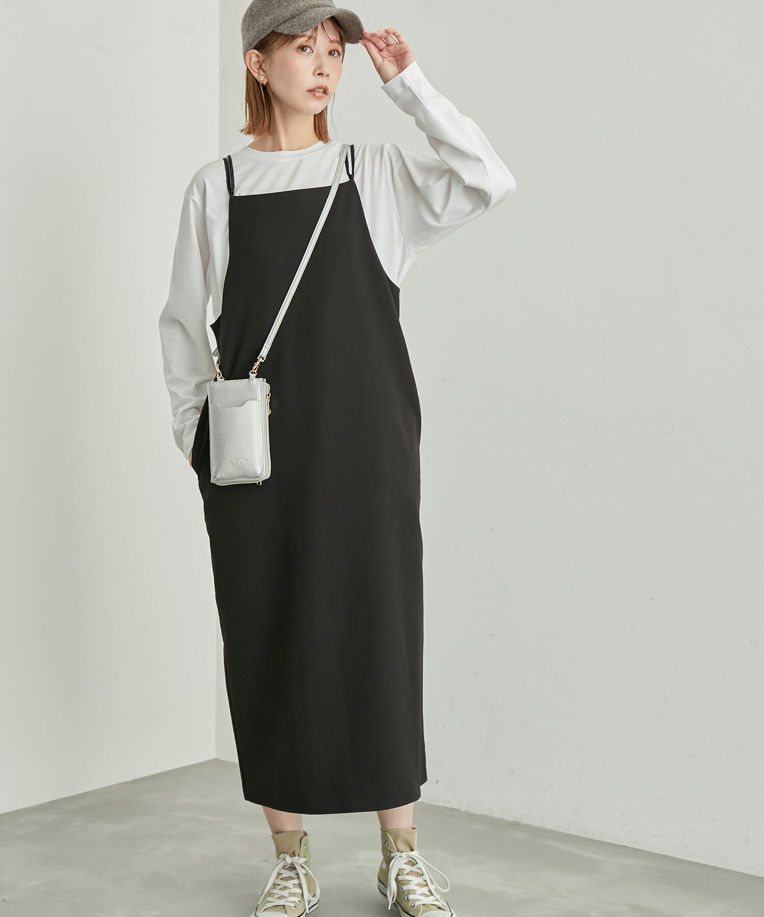 Rope&rsquo;Picnic「バッククロスキャミワンピース」|ワンピース|ブラック(01)