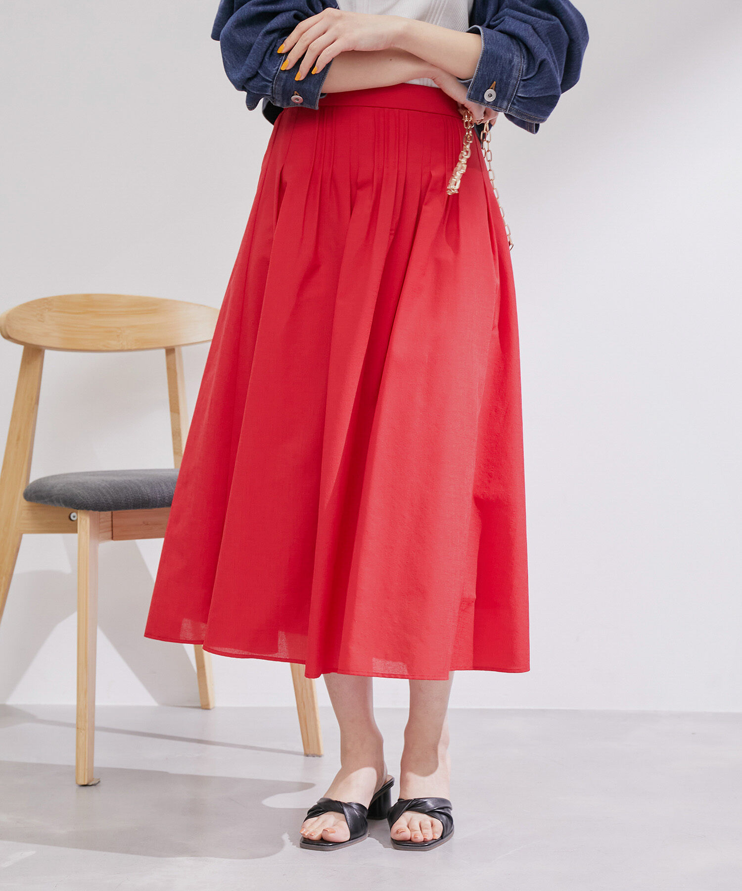 Rope&rsquo;Picnic「ランダムタックスカート」|スカート|