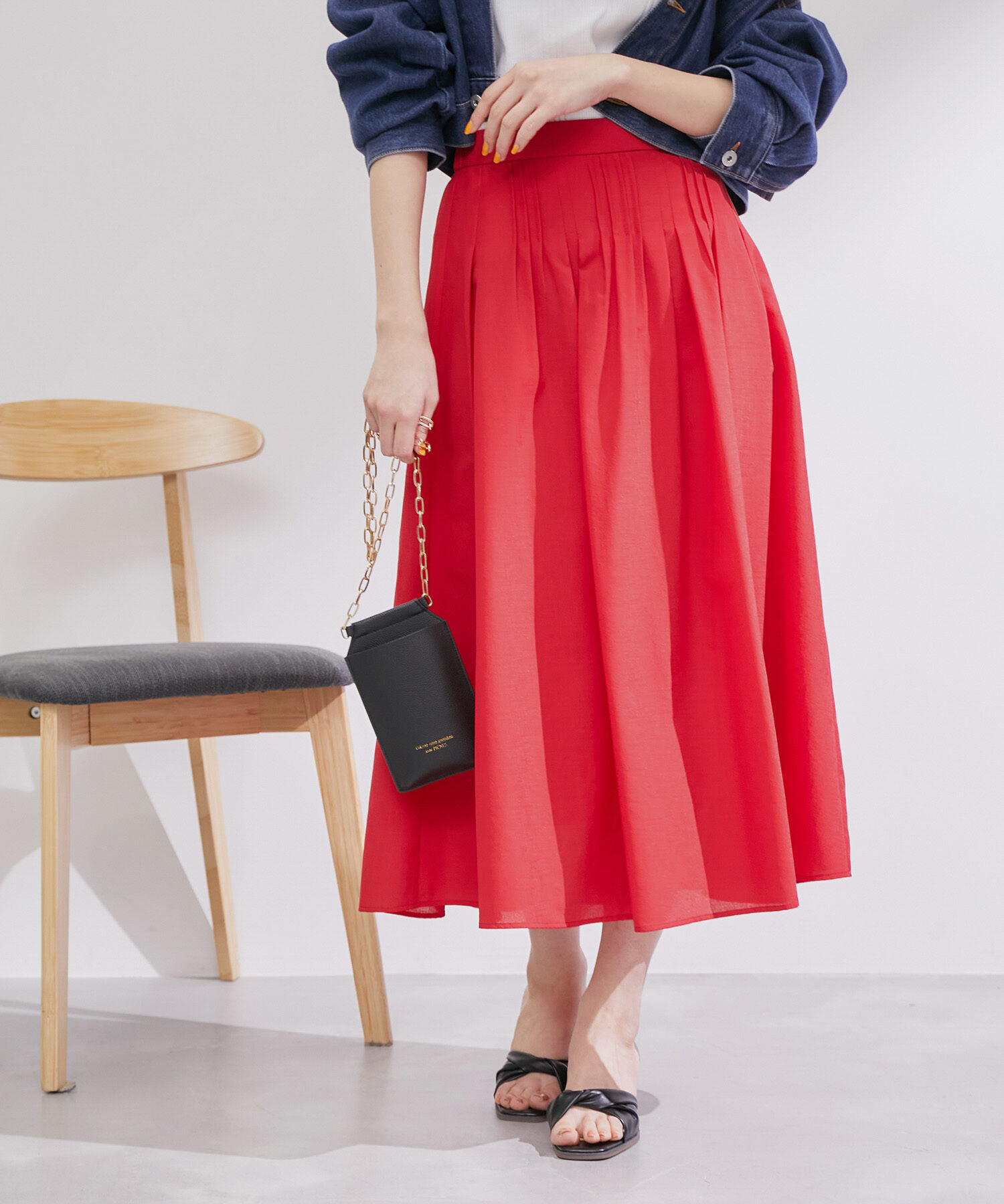 Rope&rsquo;Picnic「ランダムタックスカート」|スカート|