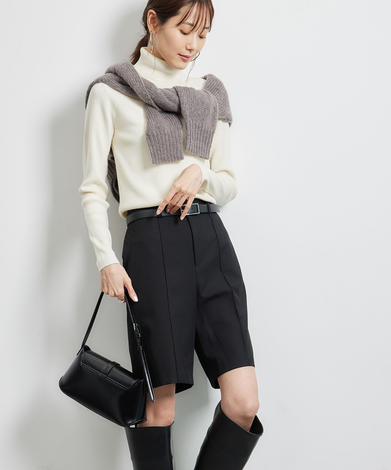 Rope&rsquo;Picnic「リブタートルネックニットプルオーバー/アンチピリング・帯電防止」|ニット・セーター|