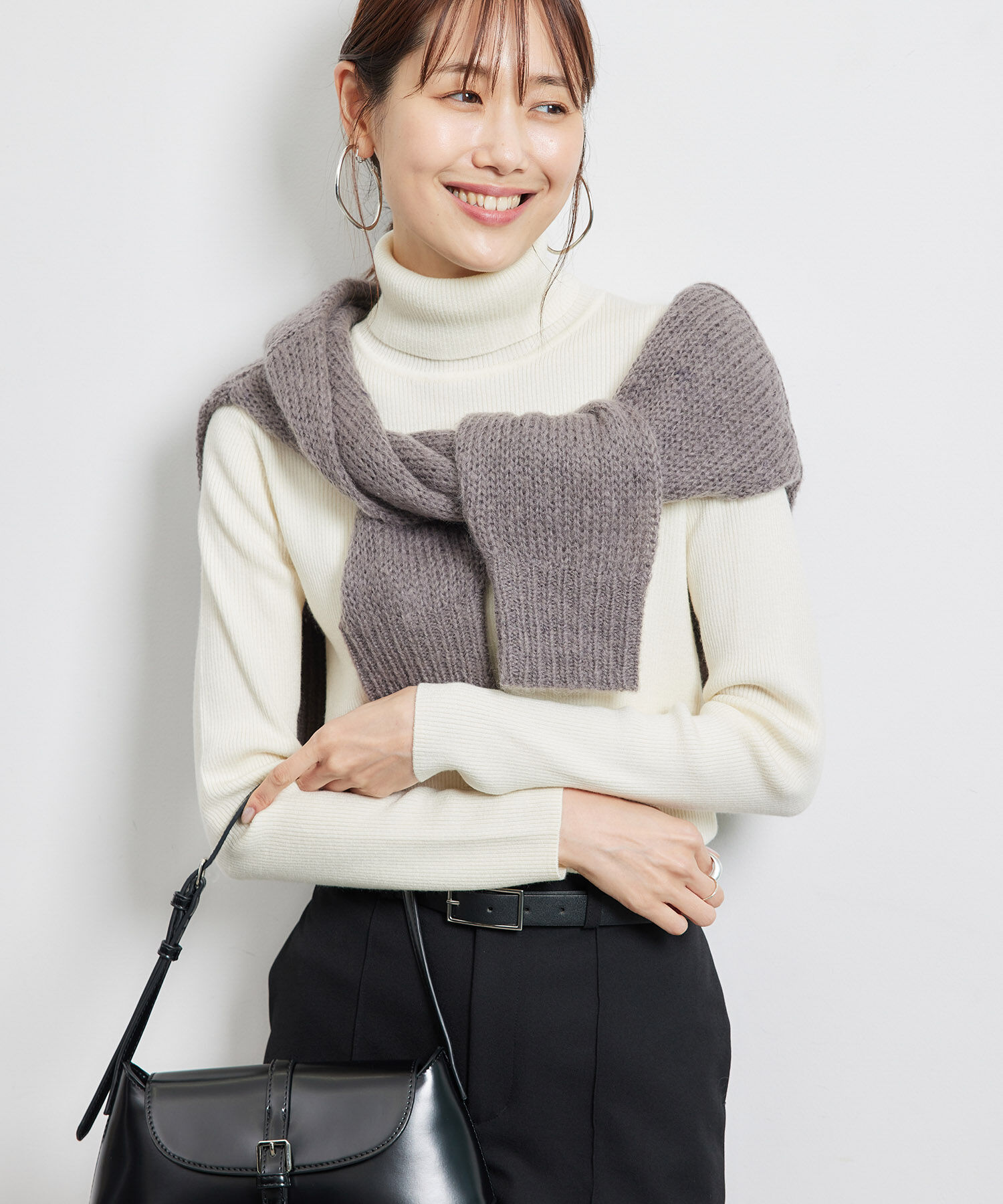 Rope&rsquo;Picnic「リブタートルネックニットプルオーバー/アンチピリング・帯電防止」|ニット・セーター|