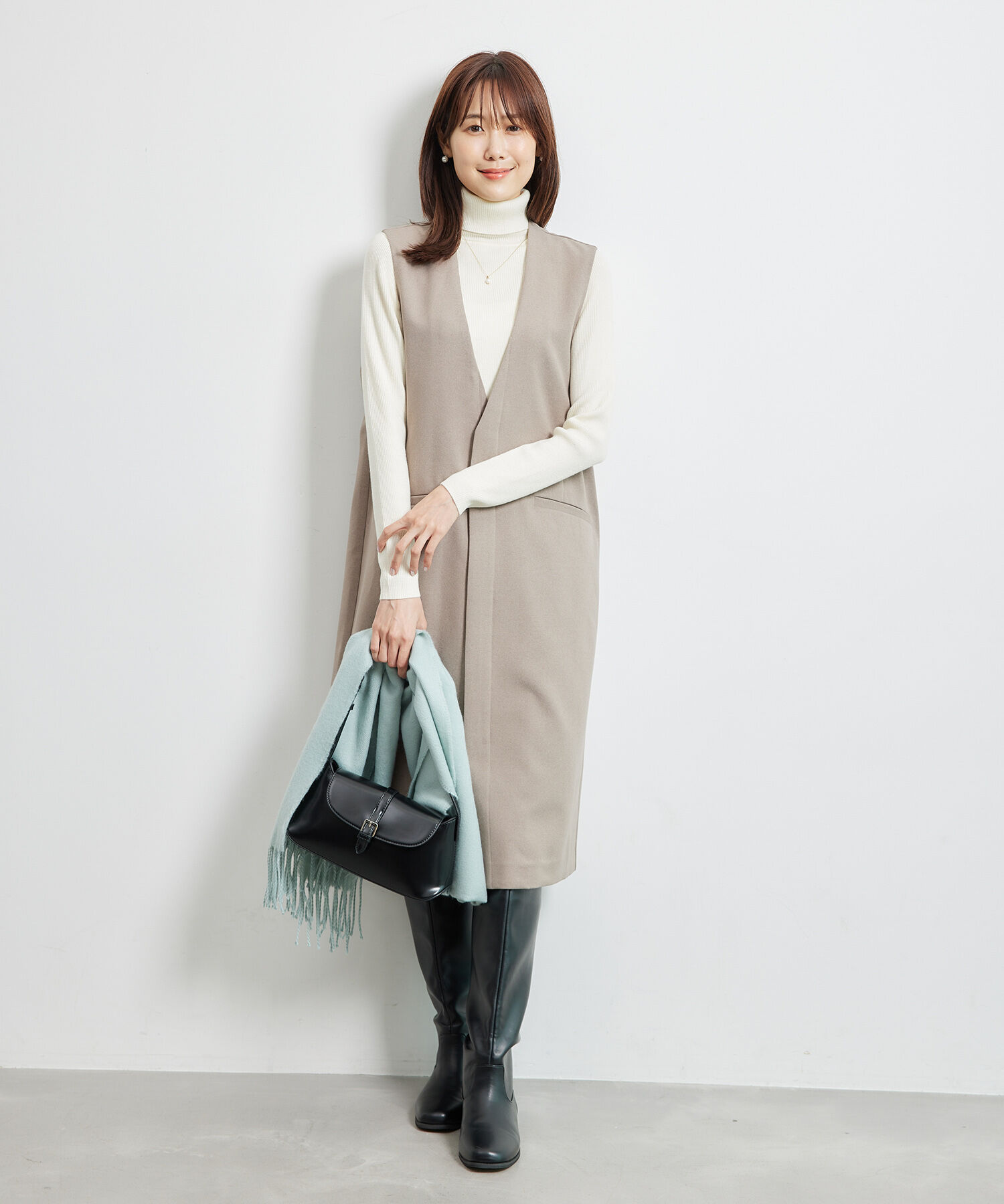 Rope&rsquo;Picnic「リブタートルネックニットプルオーバー/アンチピリング・帯電防止」|ニット・セーター|