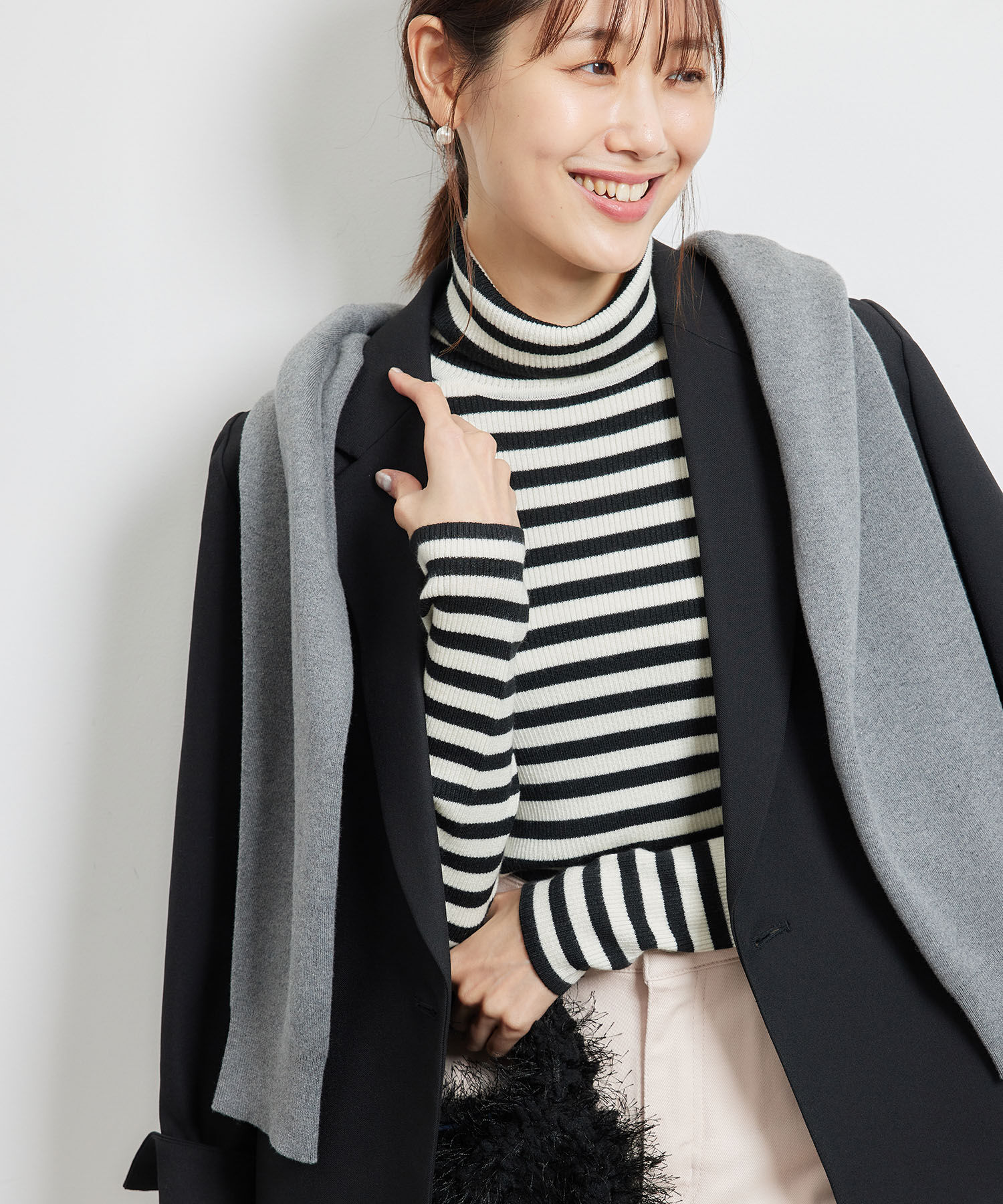 Rope&rsquo;Picnic「リブタートルネックニットプルオーバー/アンチピリング・帯電防止」|ニット・セーター|