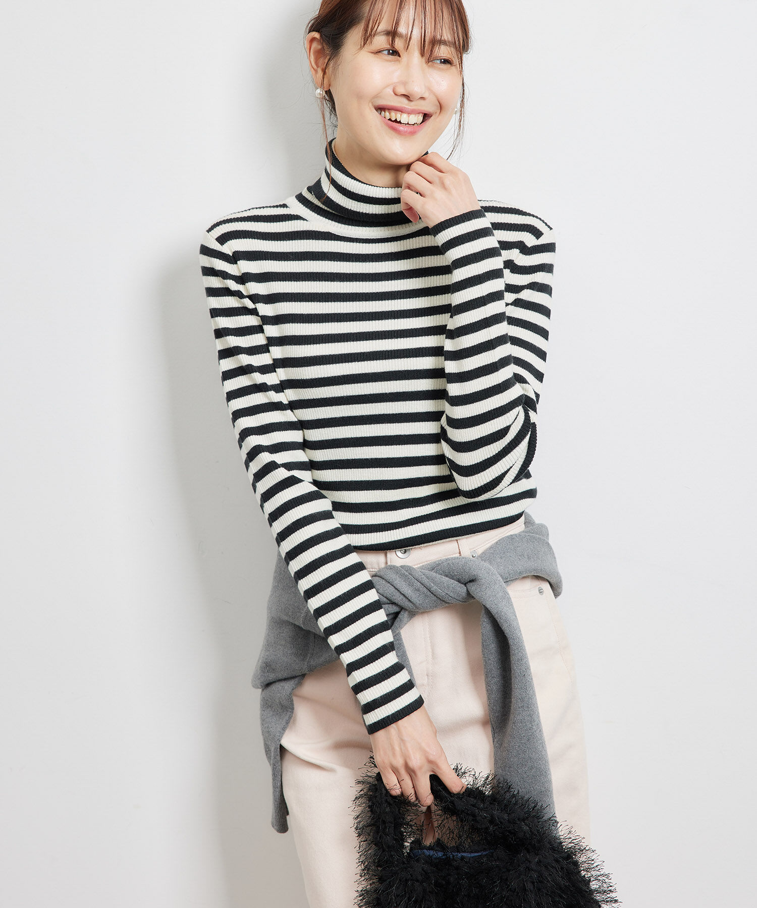 Rope&rsquo;Picnic「リブタートルネックニットプルオーバー/アンチピリング・帯電防止」|ニット・セーター|