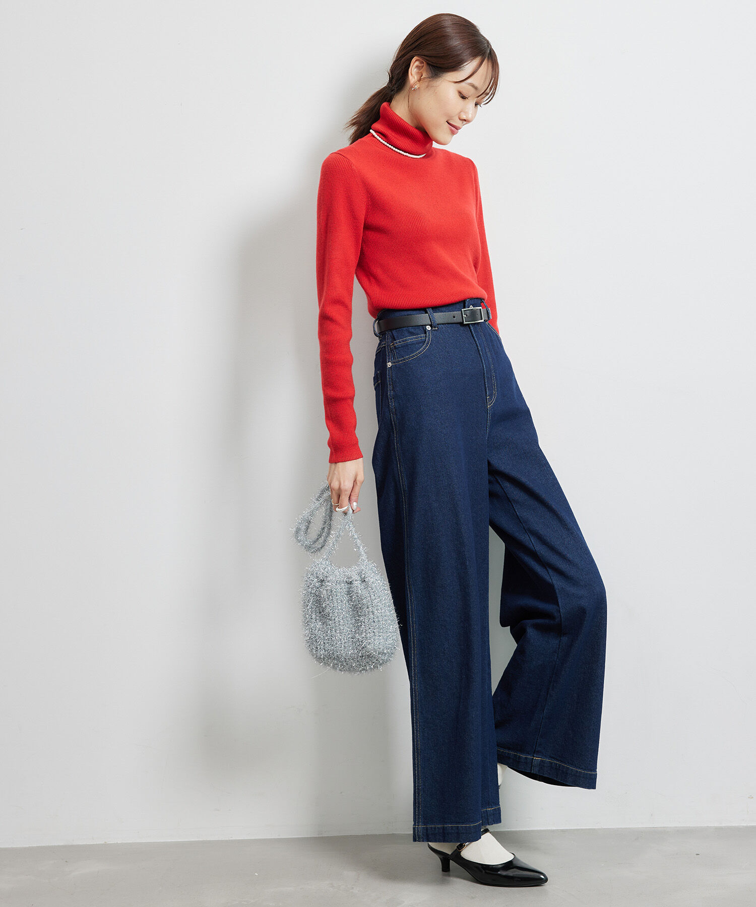 Rope&rsquo;Picnic「リブタートルネックニットプルオーバー/アンチピリング・帯電防止」|ニット・セーター|