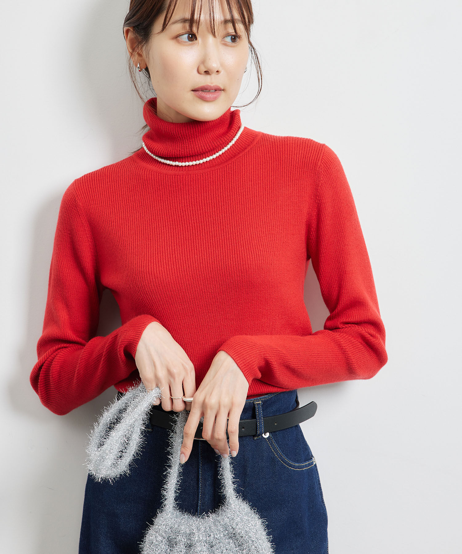 Rope&rsquo;Picnic「リブタートルネックニットプルオーバー/アンチピリング・帯電防止」|ニット・セーター|