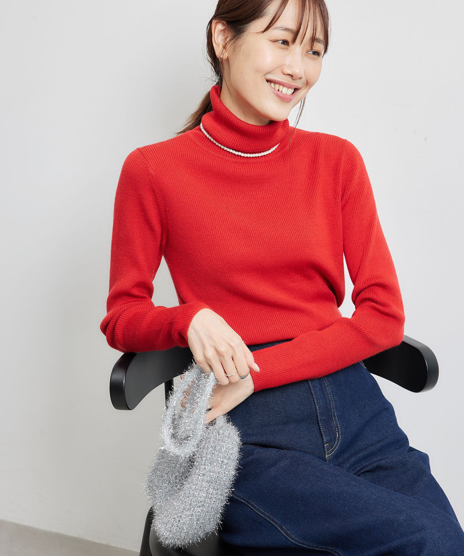 Rope&rsquo;Picnic「リブタートルネックニットプルオーバー/アンチピリング・帯電防止」|ニット・セーター|