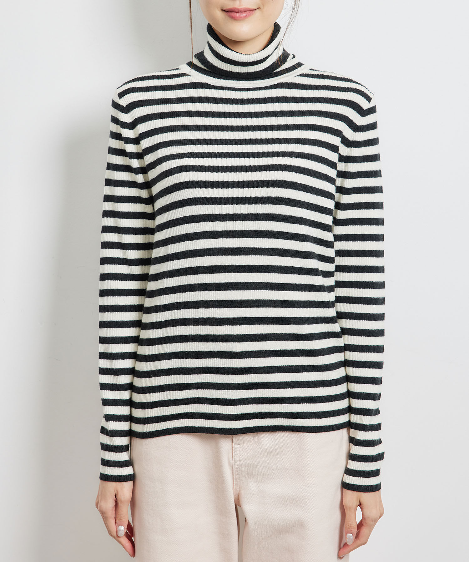 Rope&rsquo;Picnic「リブタートルネックニットプルオーバー/アンチピリング・帯電防止」|ニット・セーター|