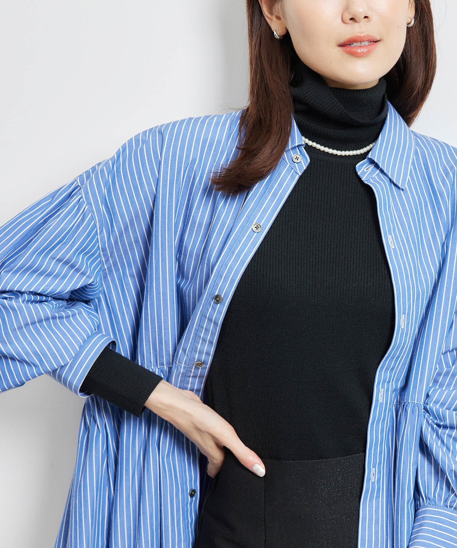 Rope&rsquo;Picnic「リブタートルネックニットプルオーバー/アンチピリング・帯電防止」|ニット・セーター|