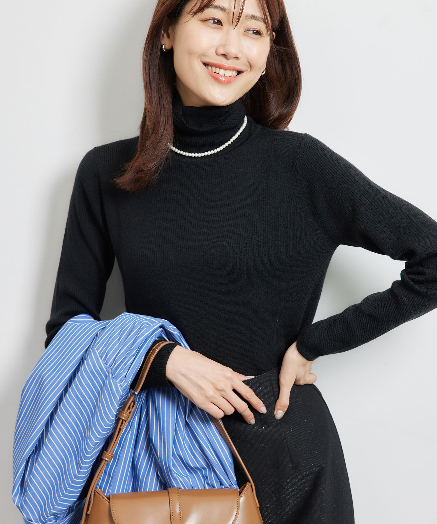 Rope&rsquo;Picnic「リブタートルネックニットプルオーバー/アンチピリング・帯電防止」|ニット・セーター|