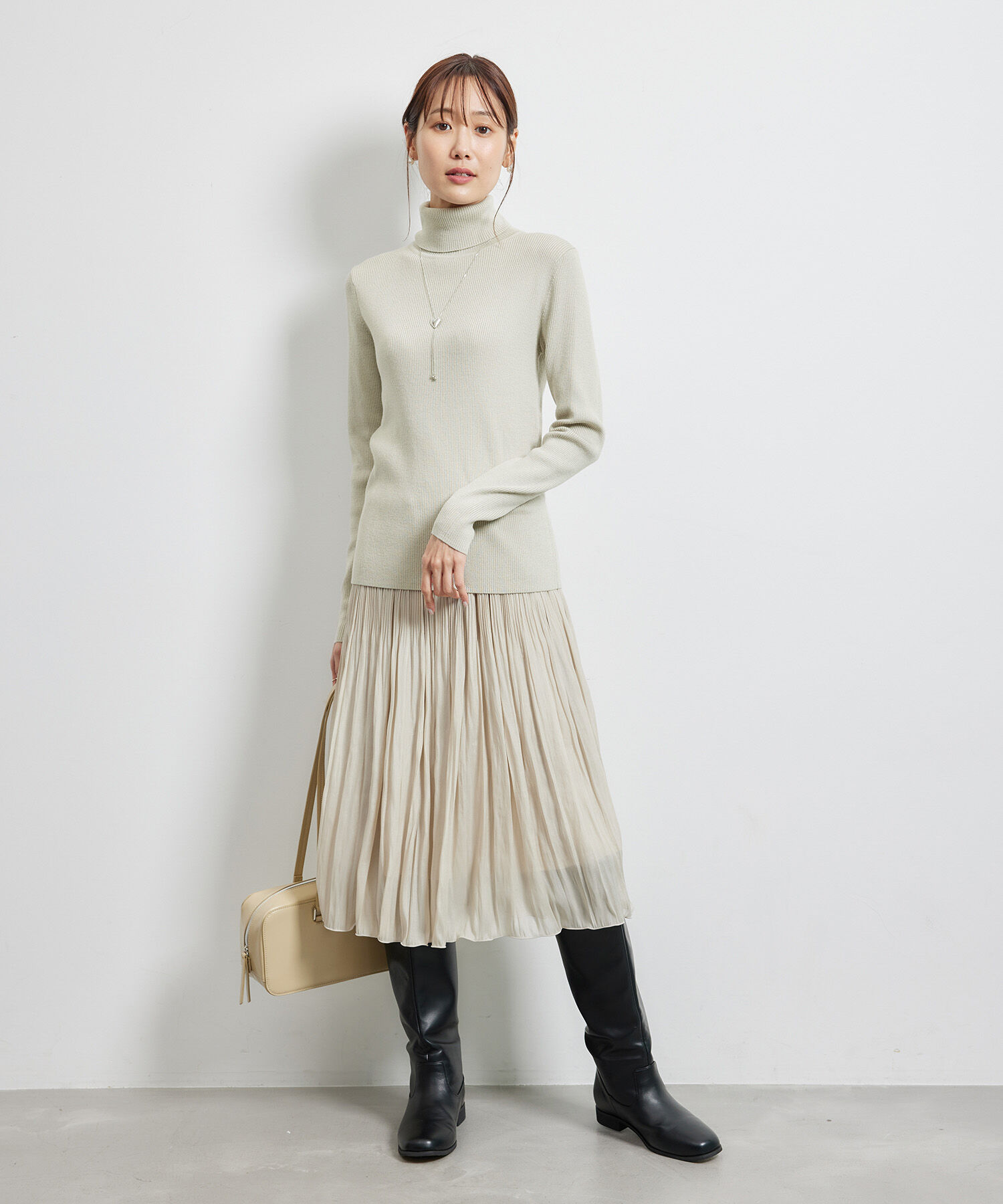 Rope&rsquo;Picnic「リブタートルネックニットプルオーバー/アンチピリング・帯電防止」|ニット・セーター|