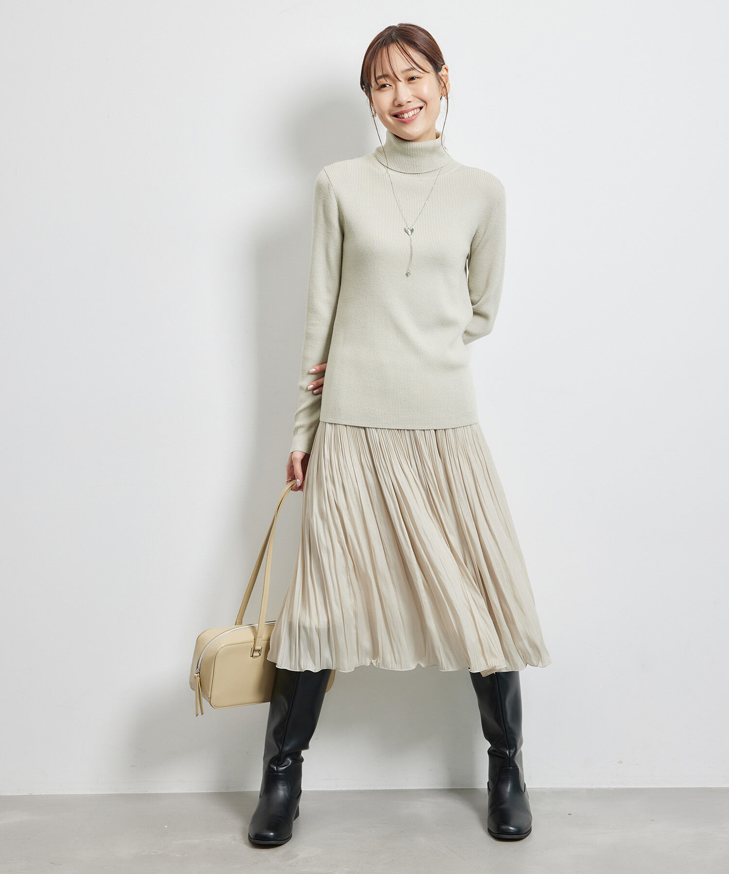 Rope&rsquo;Picnic「リブタートルネックニットプルオーバー/アンチピリング・帯電防止」|ニット・セーター|