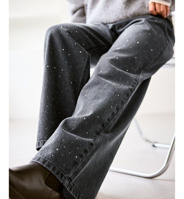 Rope&rsquo;Picnic「キラキラビジューデニム」|デニム|ブラック系(02)