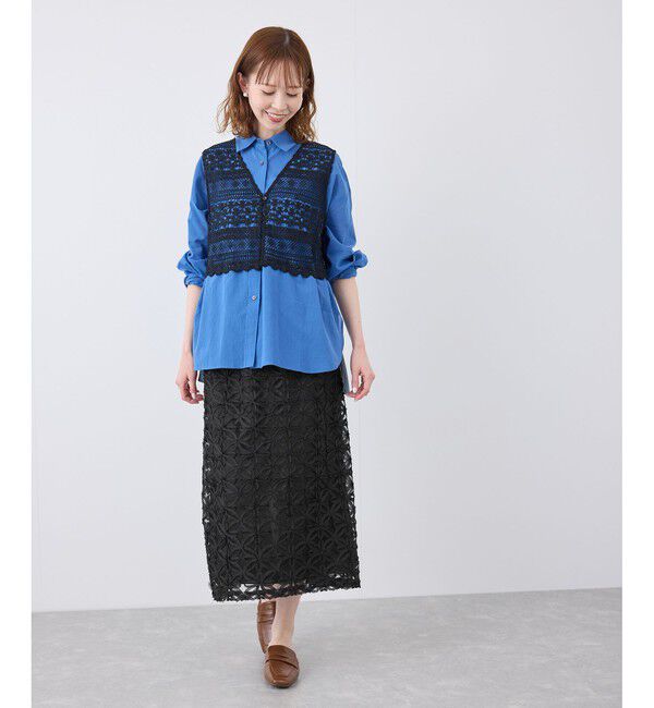 Rope&rsquo;Picnic「フラワーチュールレースアイラインスカート」|スカート|